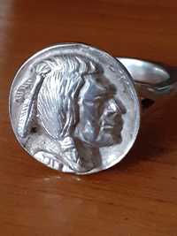Vand schimb inel sigiliu argint Indian Head