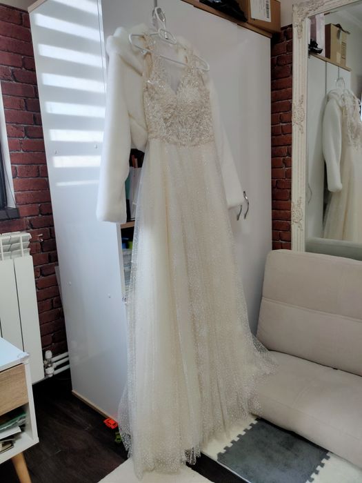 Rochie Mireasa nepurtat All line Tull Sclipici