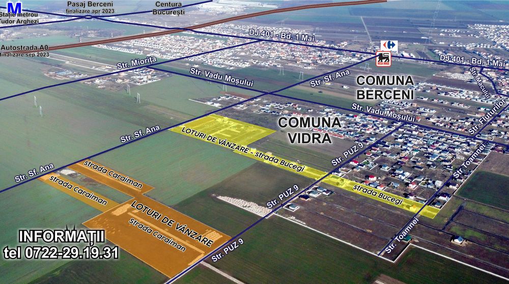Loturi 350-500 mp teren intravilan Com Berceni