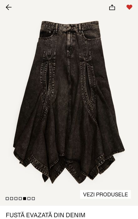 Fusta denim colecția Glenn Martens×H&M