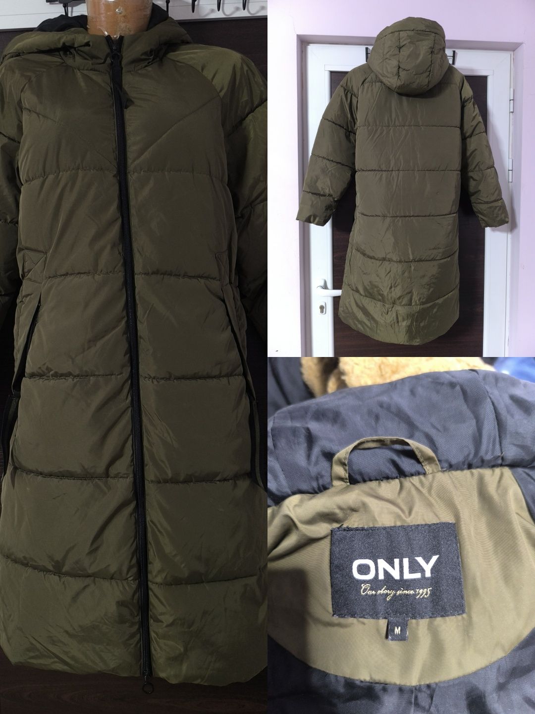 Дамско зелено зимно яке Only M