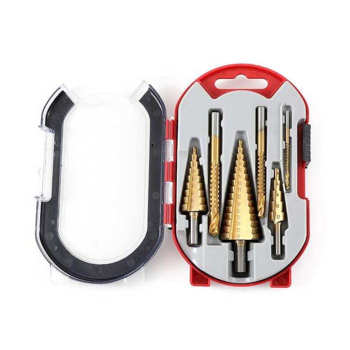 Set 6 de burghie cu pas HSS titan, 3 marimi de burghie in trepte,nou