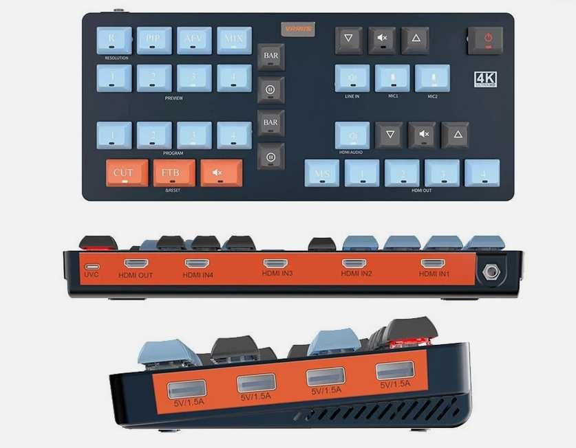 Видеомикшер  пульт  BOVBOX WL-100 4к (видео микшер)