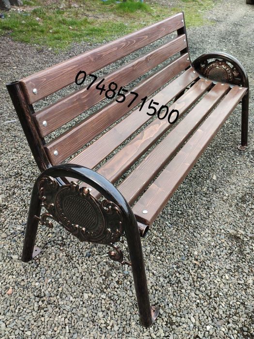 Banca cu 7/8 rigle cu floare ambutisata lateral