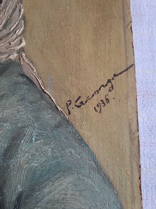 tablou pictura veche romaneasca semnata datata