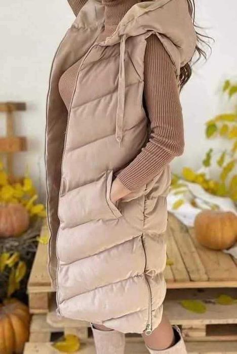 Дълга грейка бежов цвят