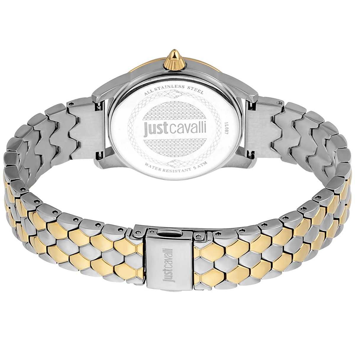 JUST CAVALLI – Дамски часовник "GOLD & SILVER – BLUE & CRYSTALS" нов