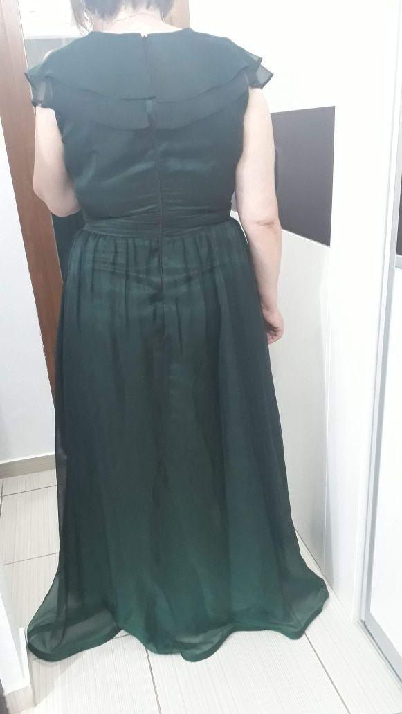 Rochie verde lunga, mărimea 44