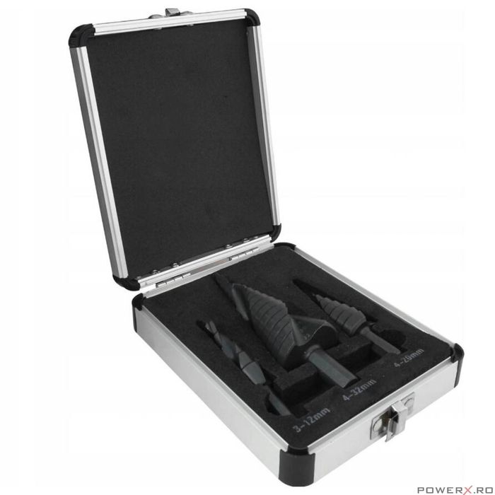 Set burghiu conic 4 - 32 mm, 3 piese, HSS 4241, Verke