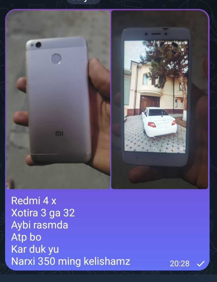 Redmi 4x sotiladi