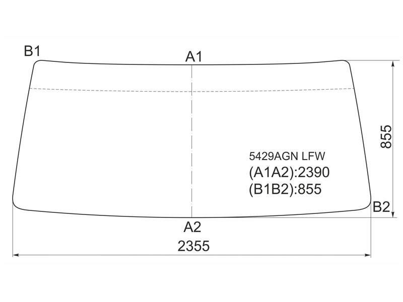 Стекло лобовое в резинку  Sisu 6x2