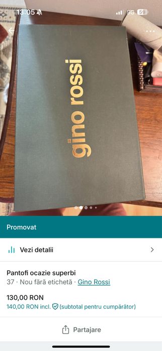 Pantofi cu toc noi marime 37