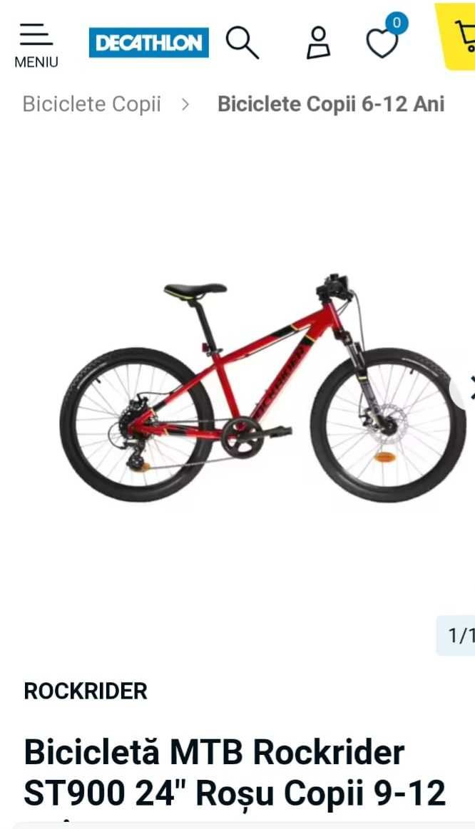 Bicicleta pentru copii (9-12 ani) MTB Rockrider  , stare excelenta.