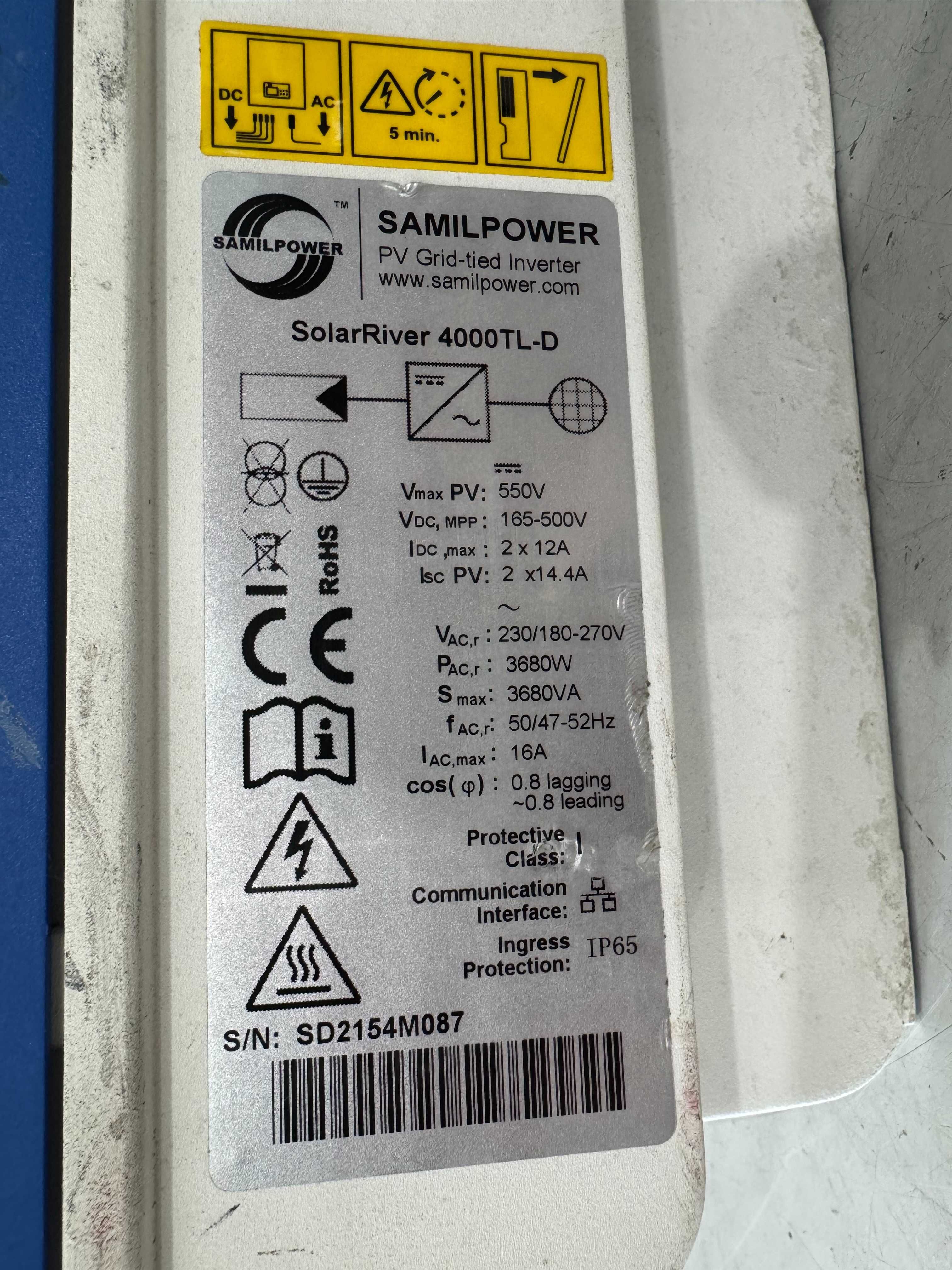 Инвертор - Samil Power SolarRiver 4000TL-D 3.68KW
