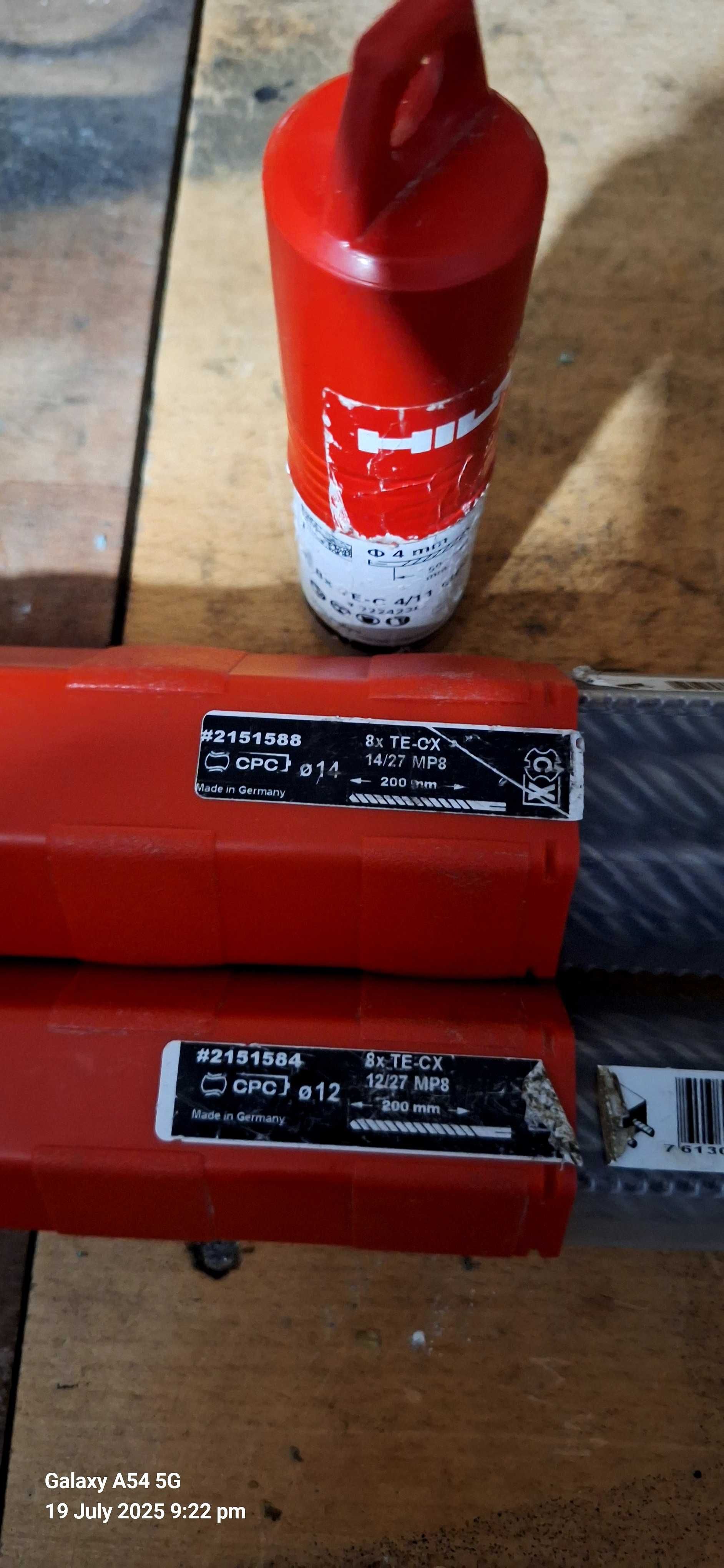 Hilti TE-CX свредла – оригинални, нови – комплект 22 бр.