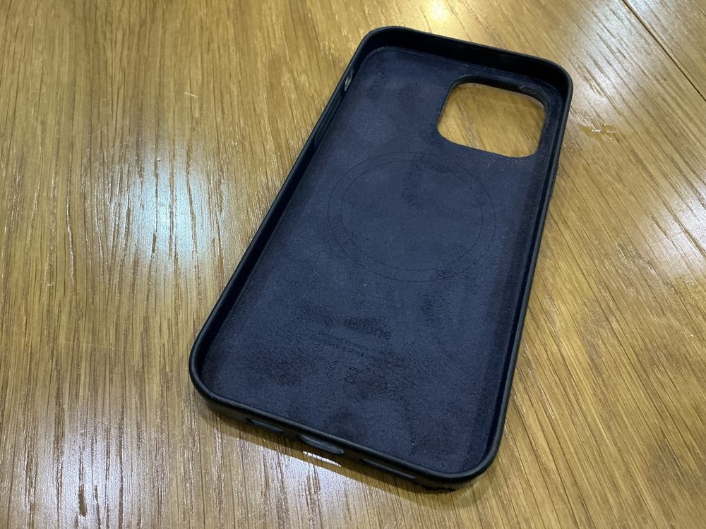 Оригинален кожен кейс IPhone 14 pro max с MagSafe тъмно син