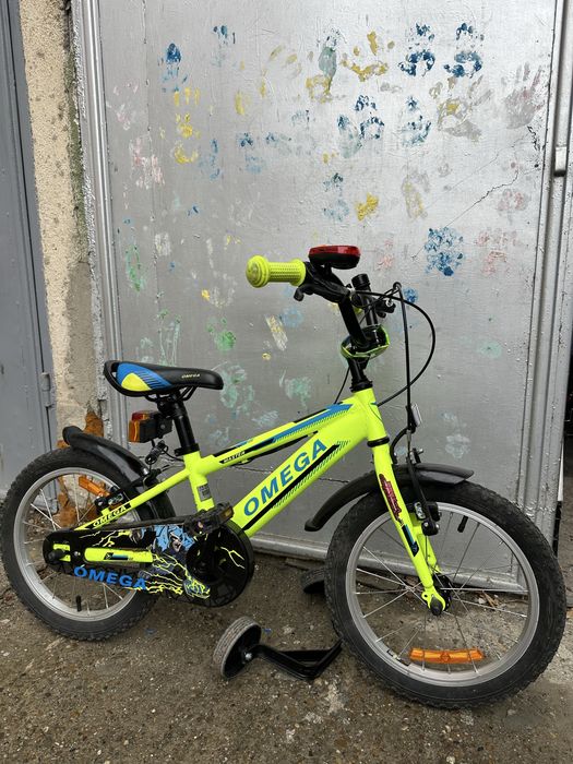 Bicicleta copii omega 16 inch cu roti ajutatoare