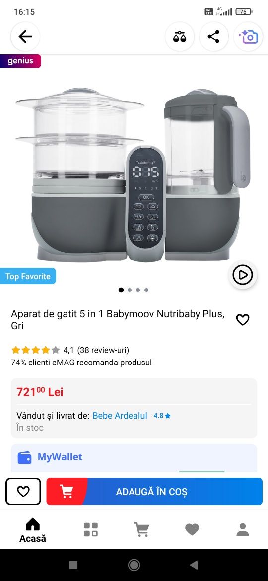 Babymoov 5 in 1 aparat de gatit pentru bebelusi