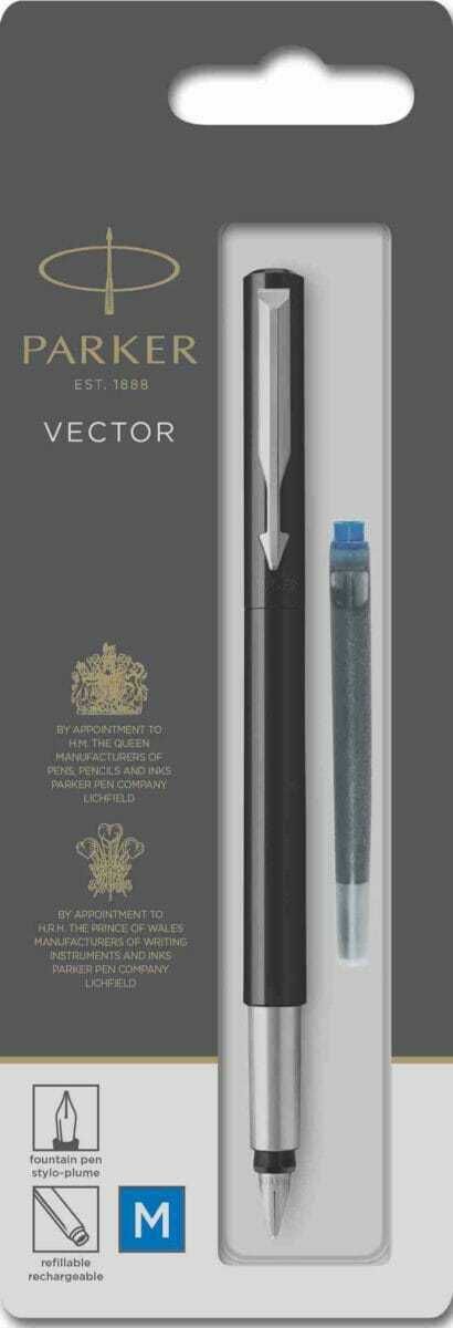 Stilou Parker Vector Royal negru cu accesorii cromate