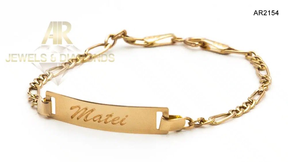 Bratara Aur 14 K Baby plate by ARJEWELS.RO