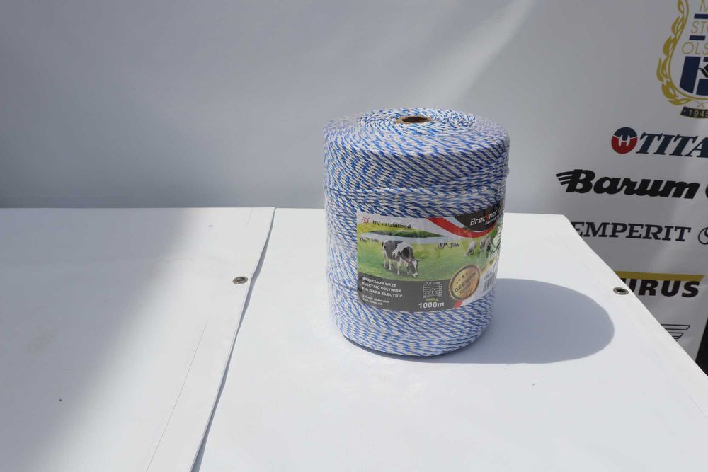 Rola fir alb-albastru 3mm metalica 3x0.2mm 1000m gard electric