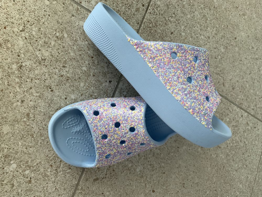Crocs - Saboti Femei, Classic Platform Glitter Slide 37-38