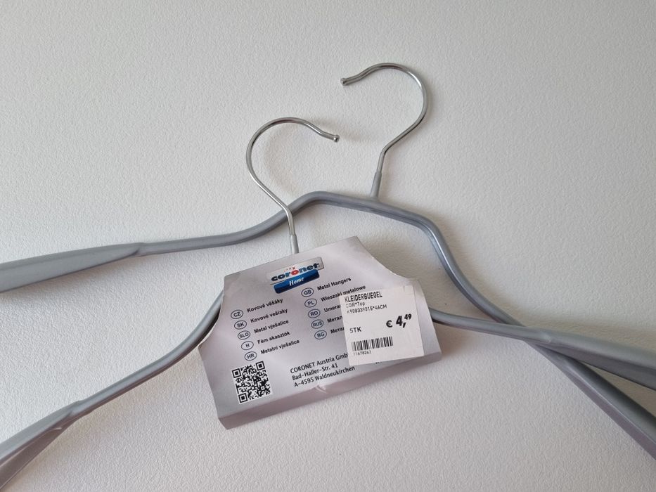 Umerașe lemn fag și metal, 4 buc. noi