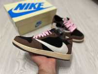 Adidasi Air Jordan 1 x Travis Scott Low sneakers BlackPhantom/Fragment
