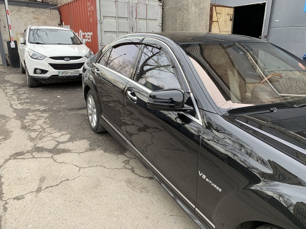 Ветровики на W221  mercedes s class. Оригинальные с хромом 221 mer