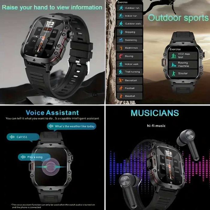 Smartwatch Daorkow Rugged Sport, model 2025, nou, sigilat.