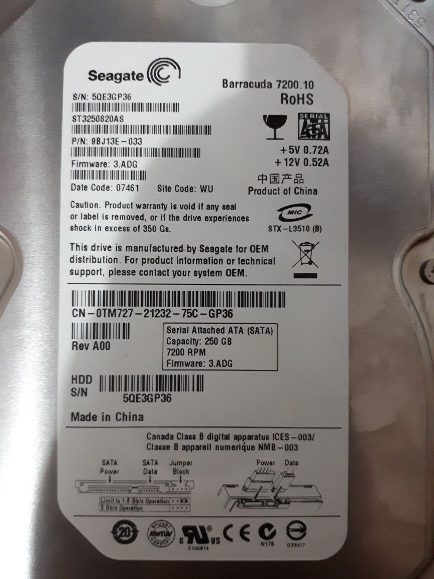 HDD 500 GB,HDD 160 GB