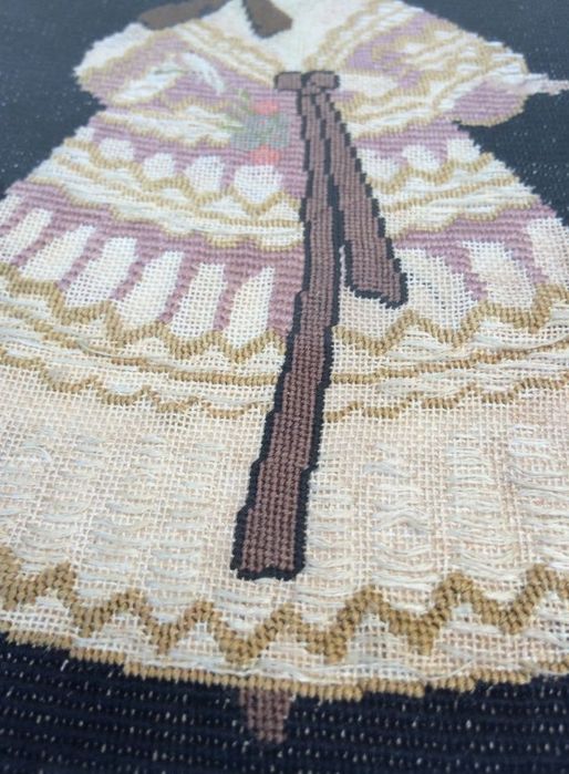 Tablou Goblen CONTESA Unicat Perioda Victoriana Lucrat Manual Pas Mic