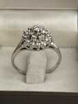 Inel vintage aur alb cu diamante 0.52ct