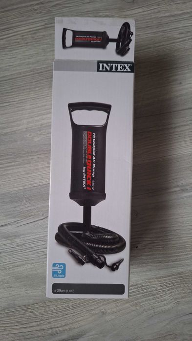 Pompa aer gonflabile, manuala, cu furtun + 3 adaptoare, 29cm