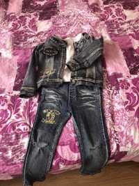 Шикарный джинсовый комплект на 3-6 лет девочку