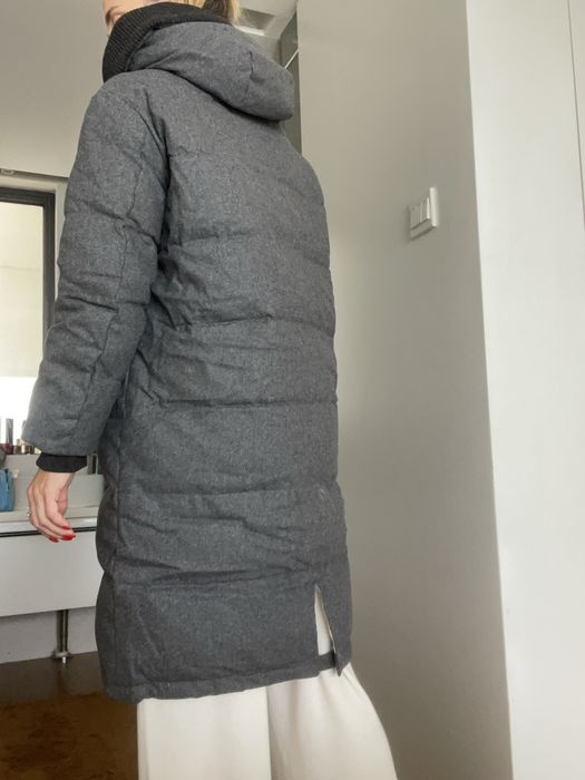 Geaca lunga lana casmir puf de gasca M