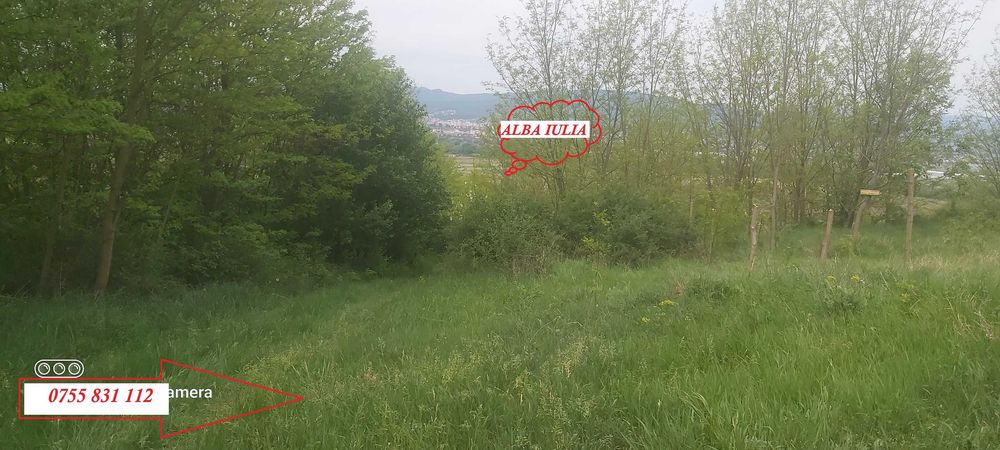 PLATA IN 12 LUNI . Teren in Ciugud 8 euro/mp cu panorama Alba Iulia