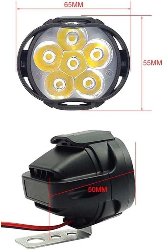 Комплект 6 LED фарове за Мотор, Скутер, ATV - 2 броя.