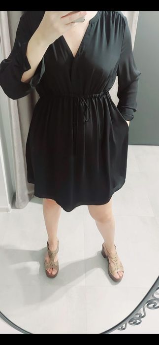 Rochie cu buzunare H&M, voal, masura M-L