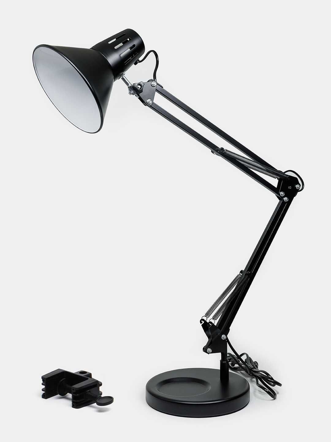Stol lampa svetilnik, manikyur lampasi chiroq, metall korpus + qisqich
