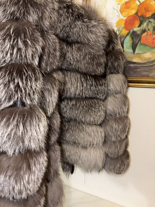 Blana vulpe gri argintie