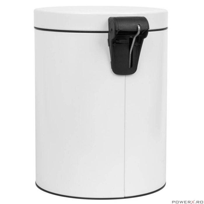 Cos de gunoi cu pedala, capacitate 5 litri, alb, PowerX
