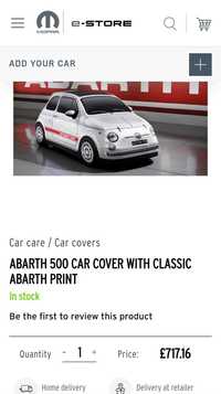 Покривало за Fiat 500 / Abarth 595c