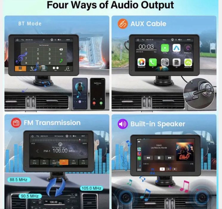 Чисто Нова Мултимедия За Кола с Carplay Универсална За Всяка Кола