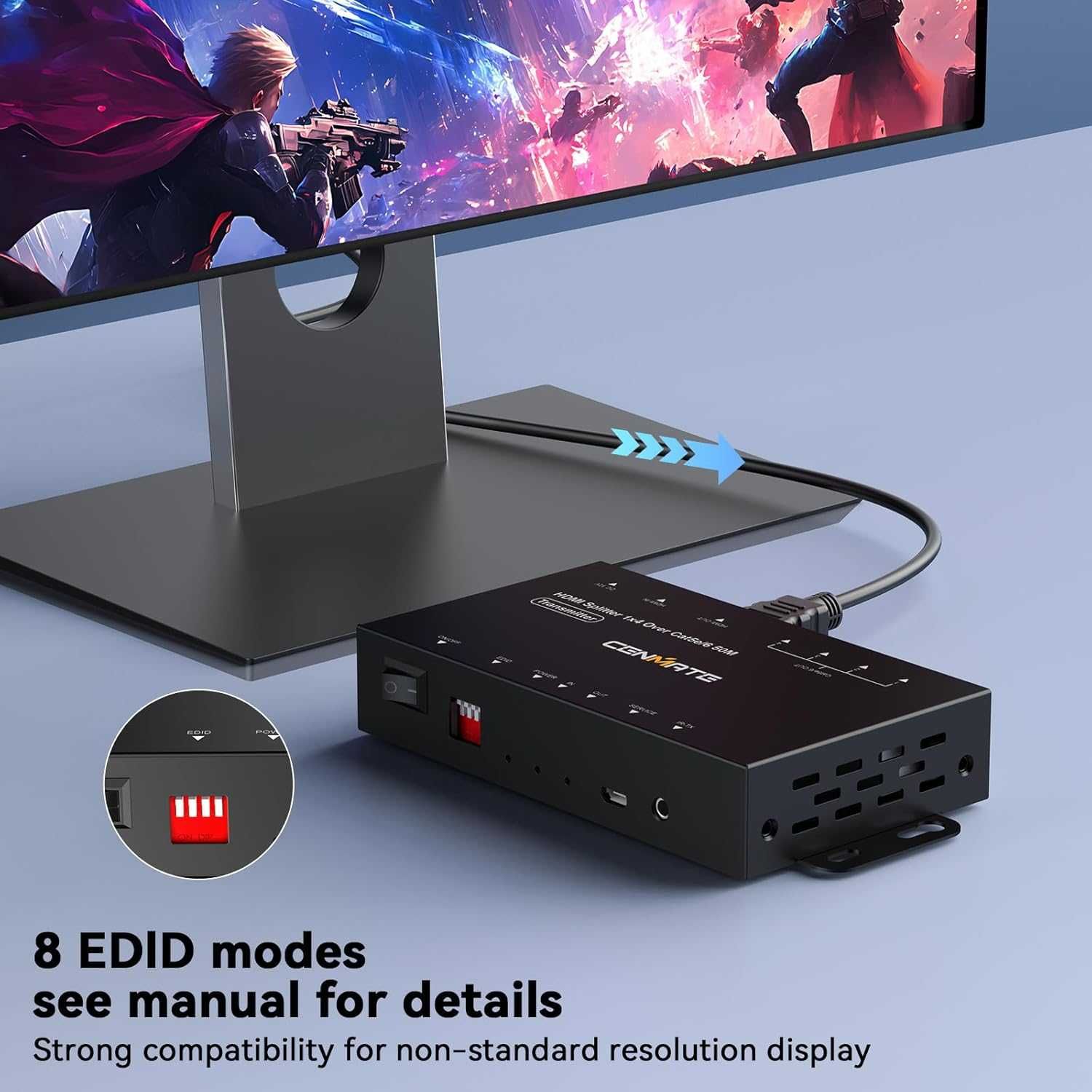 HDMI удължител и сплитер, 4K-60Hz, до 54 метра