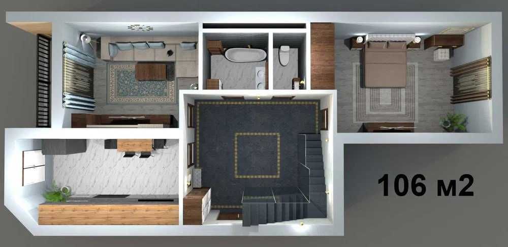 ;Яккасарай‼️AirportHouse 4к квартира 250м2 с Террасой кирпич Дуплекс