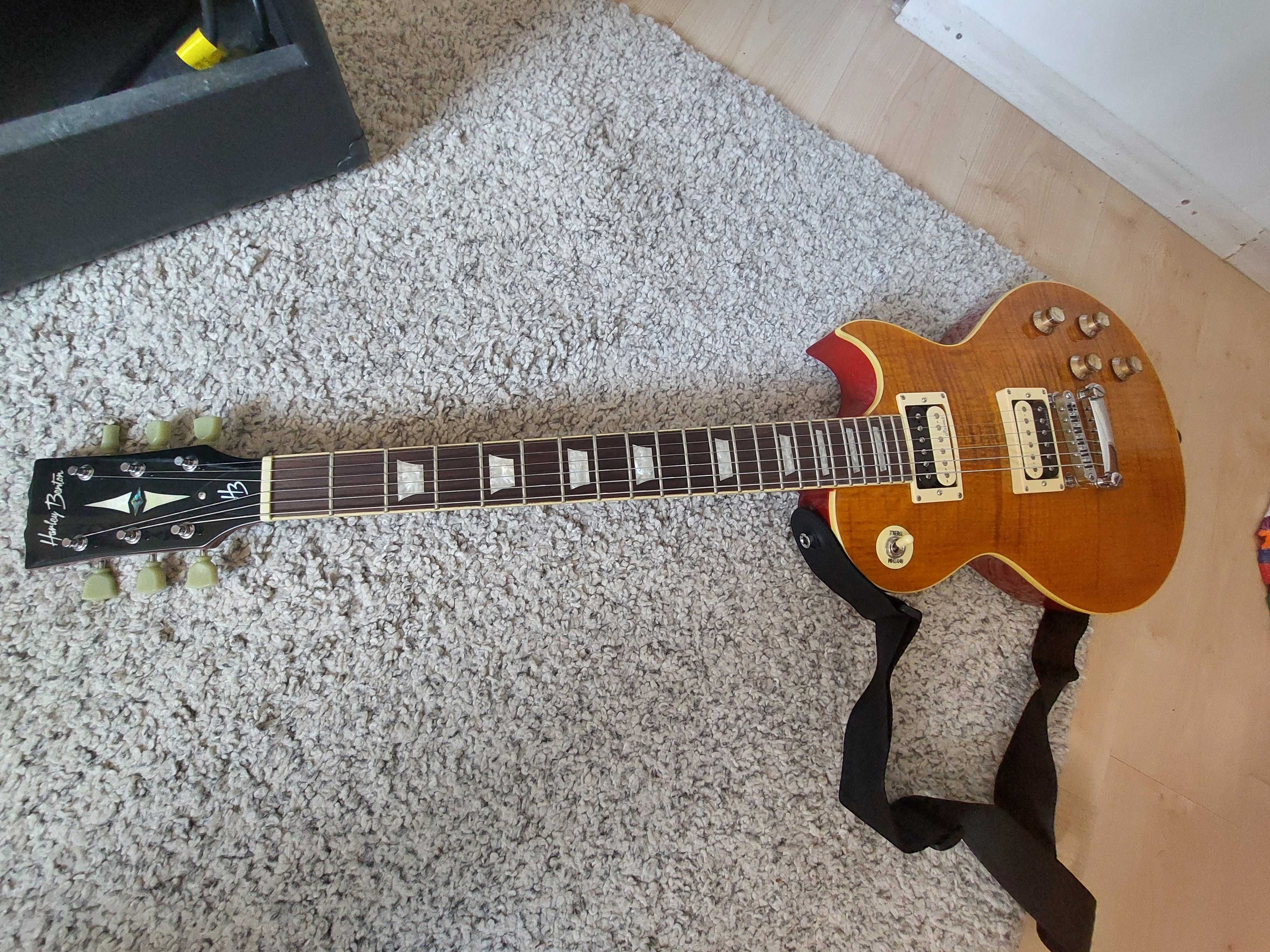 Set chitara + amplif, harley benton sc 550 deluxe + HB-40R, husa