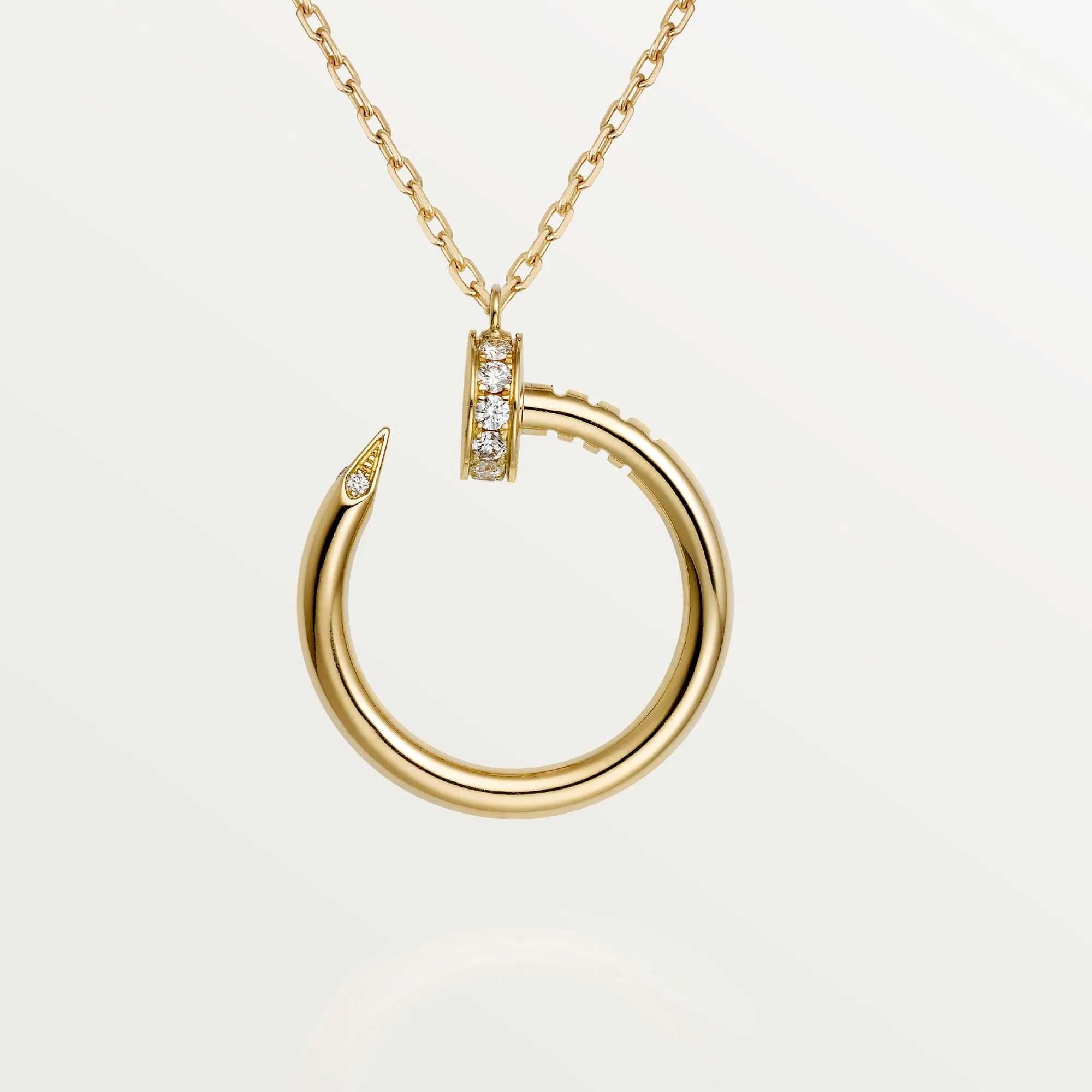 CARTIER Nail Juste un Clou Gold Diamonds Pendant Дамско Колие Пирон