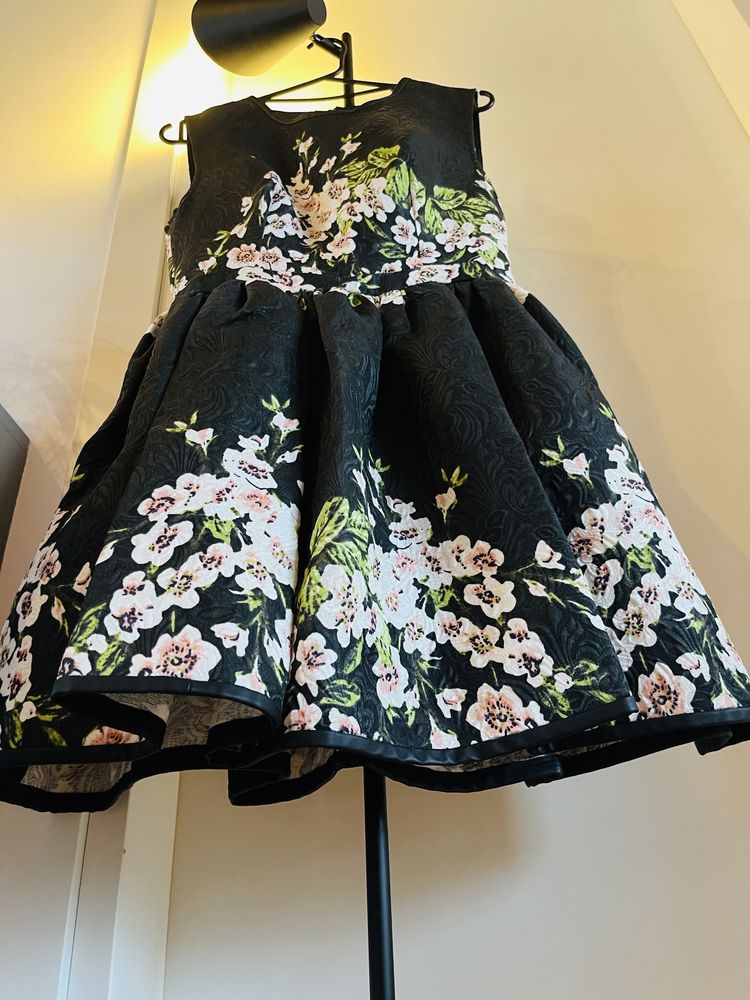 Rochie de ocazii neagra cu motive florale Minelli Boutique