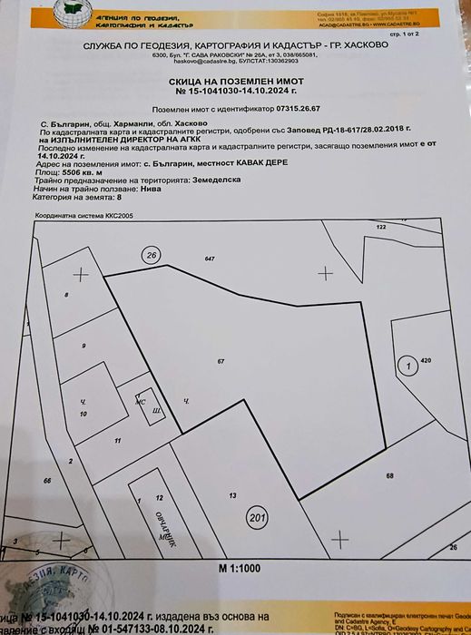 Поземлен имот -нива